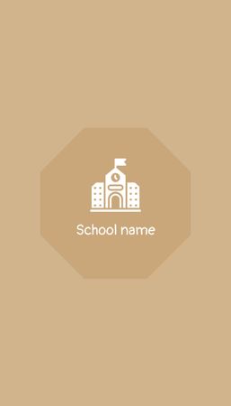 Illustration of Emblem of Educational Institution Business Card US Vertical Design Template