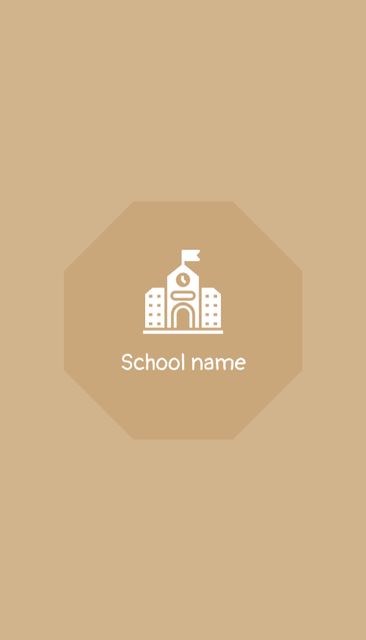 Illustration of Emblem of Educational Institution Business Card US Vertical Design Template