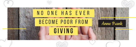 Plantilla de diseño de cita de caridad con palmas abiertas Tumblr 
