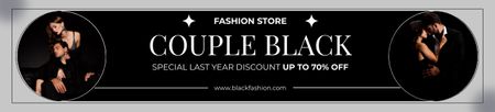 Couple in Elegant Black Outfit Ebay Store Billboard Design Template