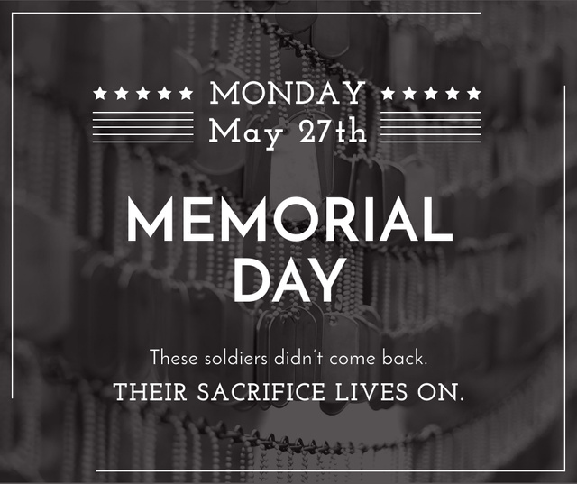 Plantilla de diseño de USA Memorial Day greeting Facebook 