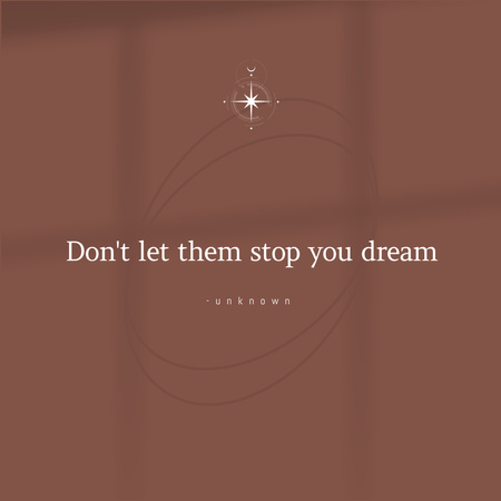 Inspiráló álom idézet barna színben Instagram tervezősablon