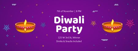 Happy Diwali Party celebration Facebook cover Modelo de Design