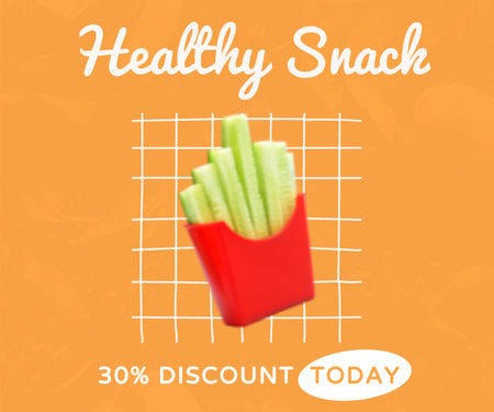 French Fries Discount Offer Medium Rectangle Design Template