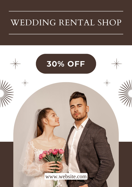 Wedding Clothes Rent Shop Ad Poster Modelo de Design