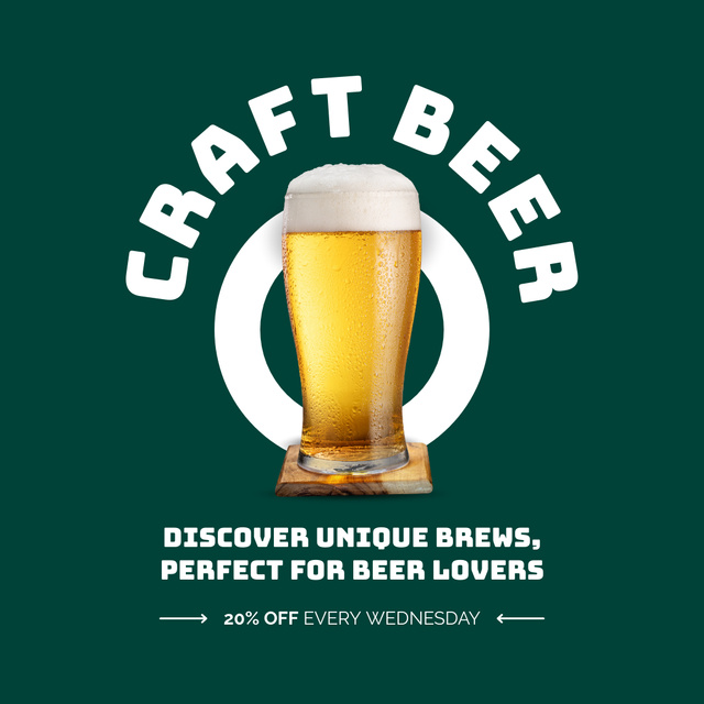 Refreshing Craft Beer Offer Instagram Design Template