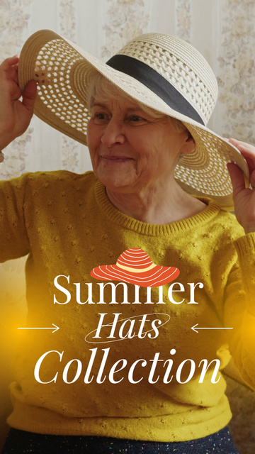 Long Brim Hats Collection For Summer Offer Instagram Video Story Šablona návrhu