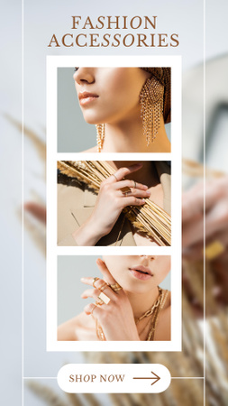 Oferta de venda de acessórios de moda com joias elegantes Instagram Story Modelo de Design