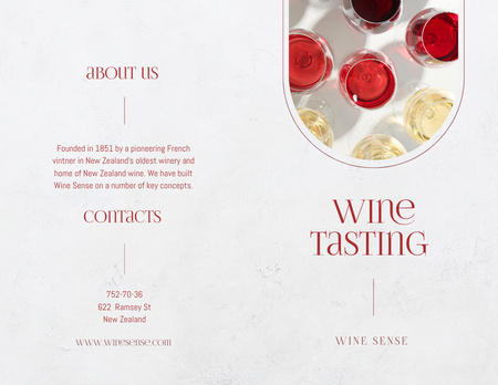Various Wine in Wineglasses Brochure 8.5x11in Bi-fold Design Template