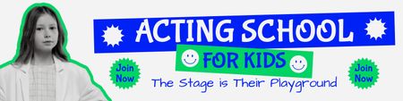 Registration for Acting School for Kids Twitter Design Template