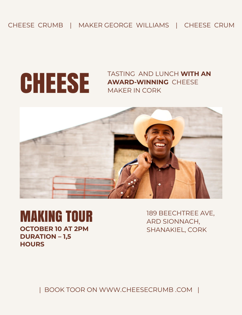 Cheese Tasting Event and Meeting with the Product Maker Invitation 13.9x10.7cm Design Template