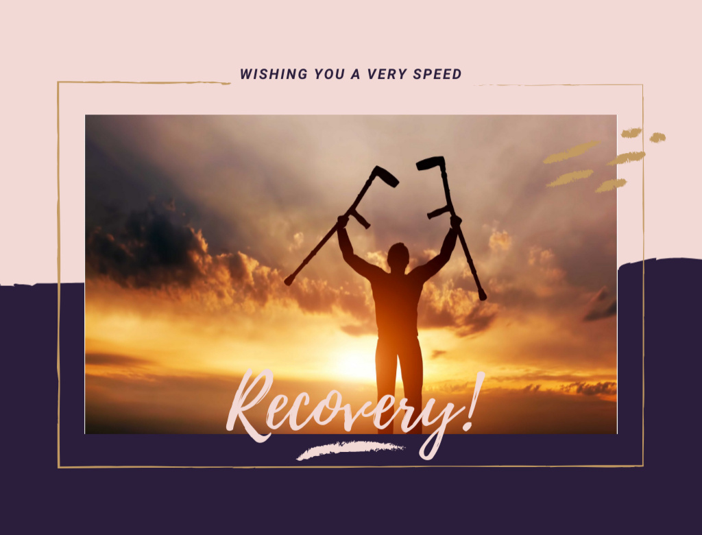 Platilla de diseño Wish You Fast Recovery from Your Trauma Postcard 4.2x5.5in