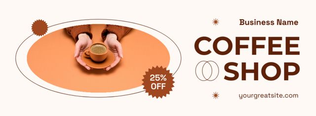 Coffee Shop Offer Discounts For Perfect Coffee Facebook cover Πρότυπο σχεδίασης