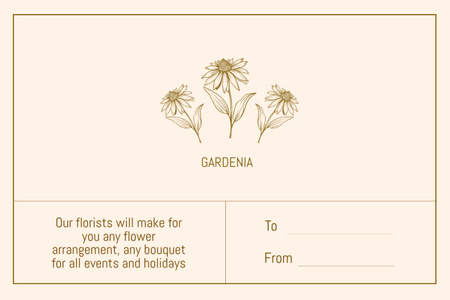 Platilla de diseño Florist Services Offer with Gardenia Label