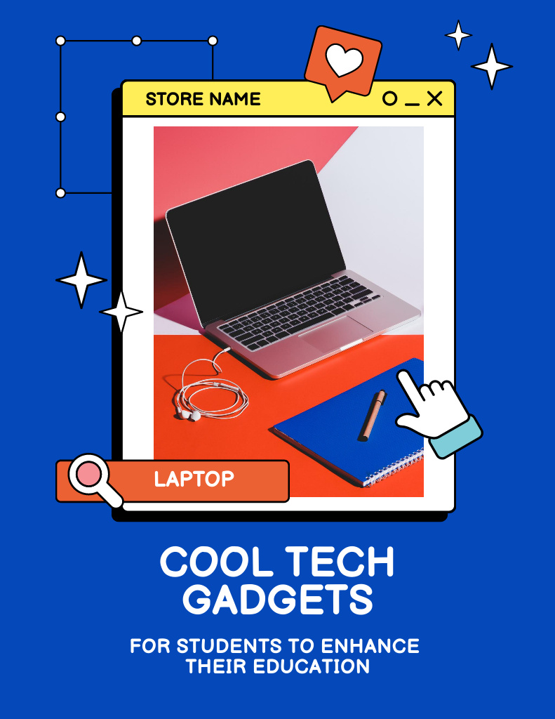 Sale Offer of Tech Gadgets for Students Poster 8.5x11in tervezősablon