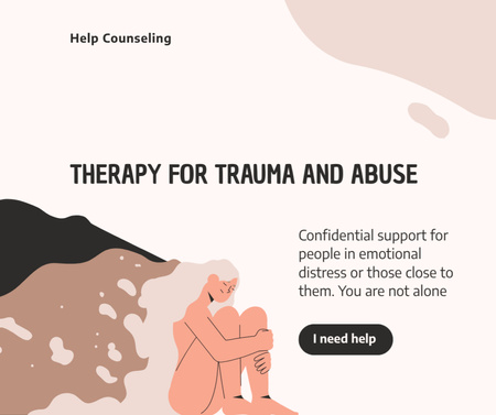 Offer of Therapy for Trauma and Abuse Facebook Design Template