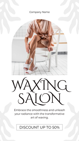 Waxing Salon Service Offer on White Instagram Story Design Template