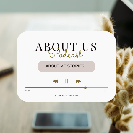 Podcast with Biographical Stories Podcast Cover Design Template