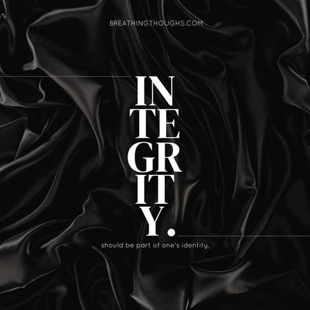 Modèle de visuel Citation d'intégrité sur un tissu de soie élégant noir - Instagram