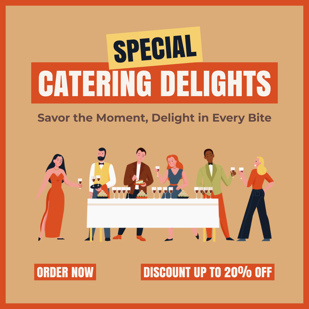Ontwerpsjabloon van Instagram AD van Special Offer of Catering Services with Discount
