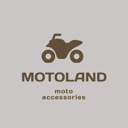 Moto Accessories Store Ad with Emblem Logo 1080x1080px Šablona návrhu