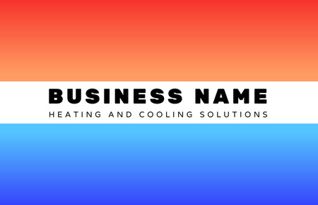 Isıtma ve Soğutma Çözümleri Kırmızı ve Mavi Business Card 85x55mm Tasarım Şablonu