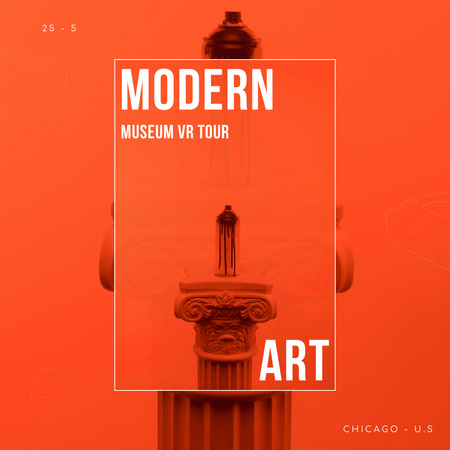 Виртуальный тур по музею современного искусства Instagram – шаблон для дизайна