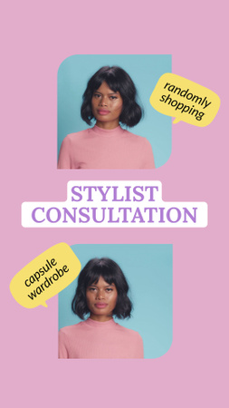 Modèle de visuel Annonce de consultation de styliste - Instagram Video Story