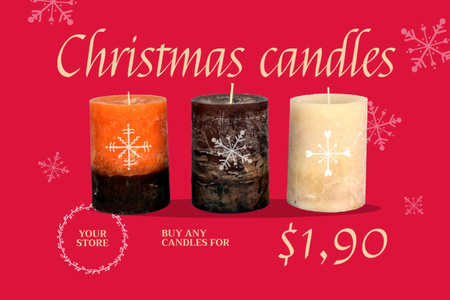 Christmas Candles Sale Offer Label – шаблон для дизайну