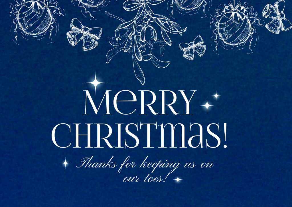 Ontwerpsjabloon van Postcard van Christmas Greeting with Illustration of Decorations