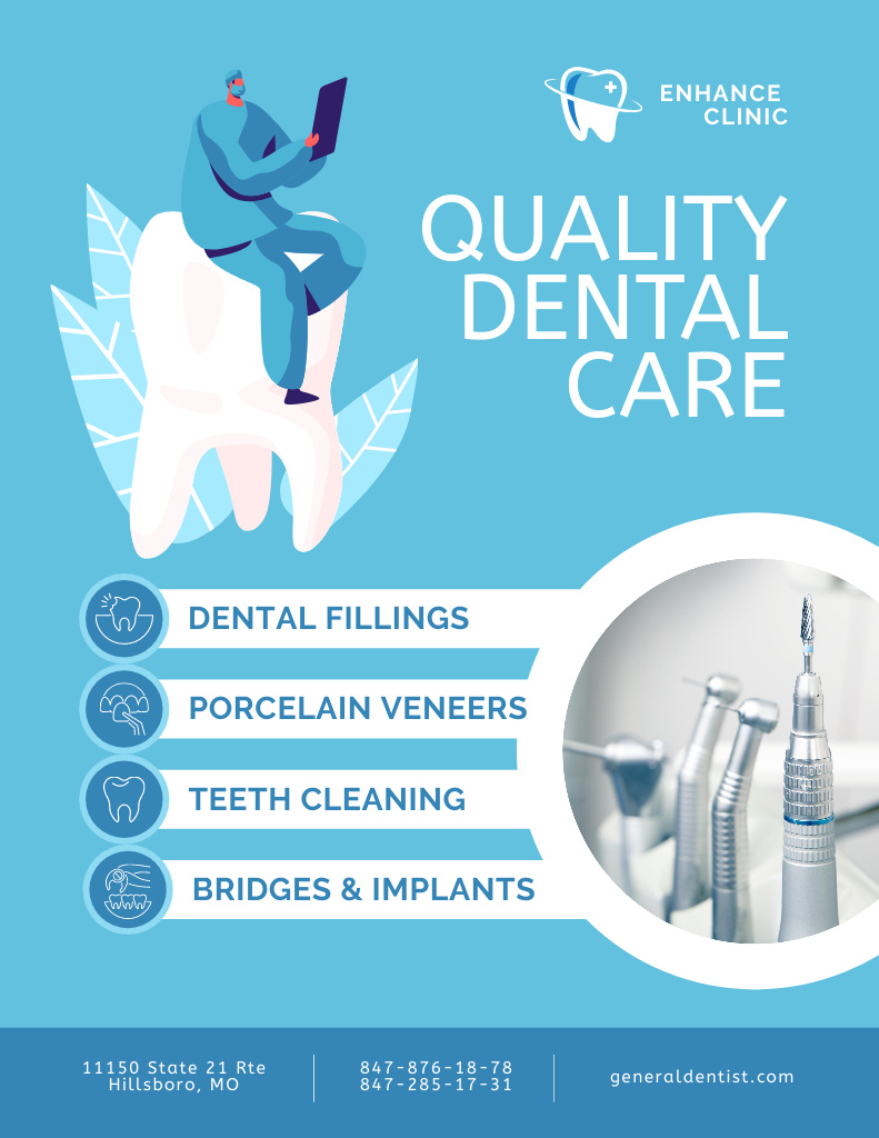 Dental Services Offer Poster 8.5x11in Design Template