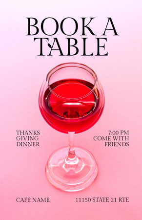 Book a Table for Thanksgiving Day Evening Meal Flyer 5.5x8.5in tervezősablon