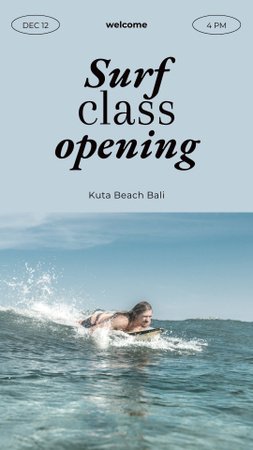 Template di design Annuncio di apertura delle lezioni di surf Instagram Story