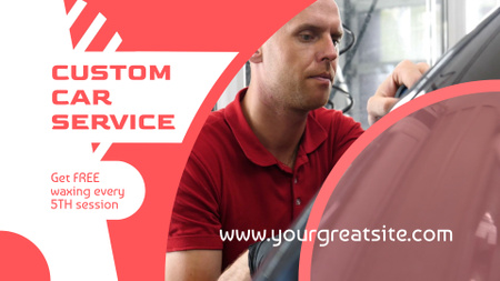 Custom Auto Service Offer With Free Waxing Full HD video Design Template