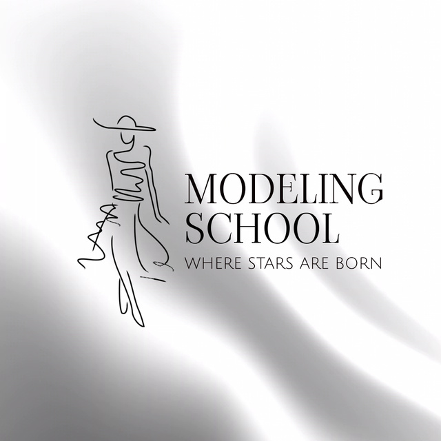 Competent Modeling School Promotion With Slogan Animated Logo Design Template