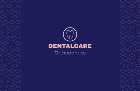 Modèle de visuel Services de soins dentaires avec emblème de dent - Business Card 85x55mm