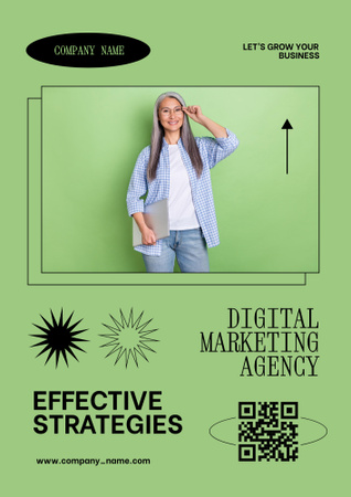 Effective Marketing Agency Strategies Poster B2 Modelo de Design