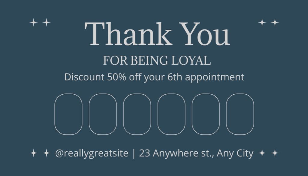 Discount on Next Appointment for Loyalty Business Card US – шаблон для дизайну