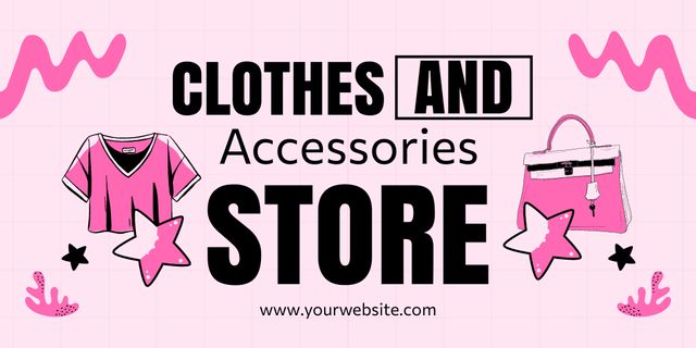Clothes and Accessories Store Twitter Tasarım Şablonu