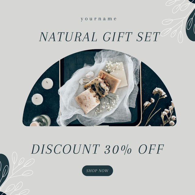 Ontwerpsjabloon van Instagram van Natural Products Gift Set Blue