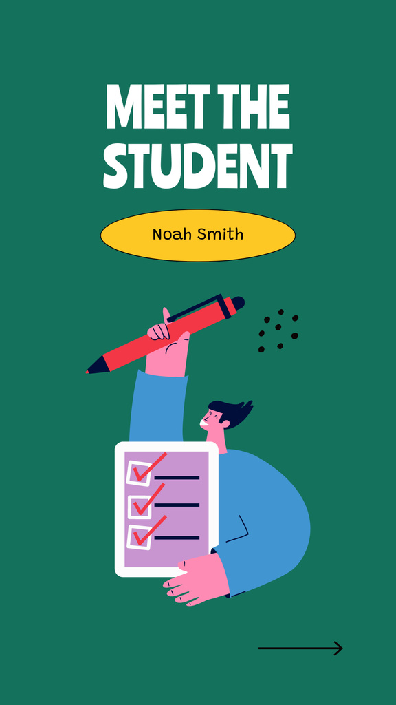 Back to School Announcement With Illustration And New Student Mobile Presentation Design Template