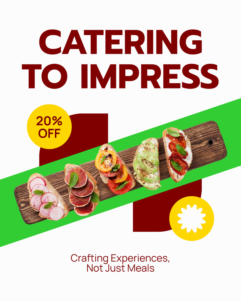 Offer Discount on Impressive Catering Instagram Post Vertical Modelo de Design