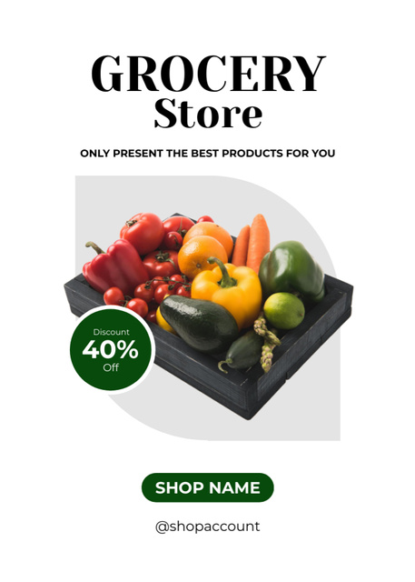 Fresh Vegetables In Box With Discount Flayerデザインテンプレート