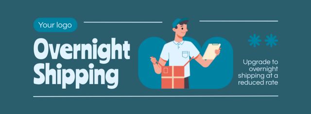 Overnight Shipping Services Facebook cover Modelo de Design