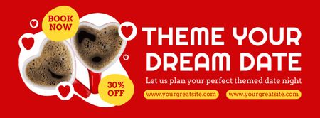 Platilla de diseño Discount on Organizing Dream Date Facebook cover