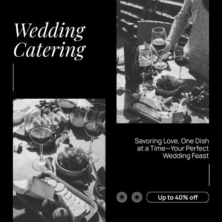 Wedding Catering Services with Beautiful Arrangement Instagram AD Design Template