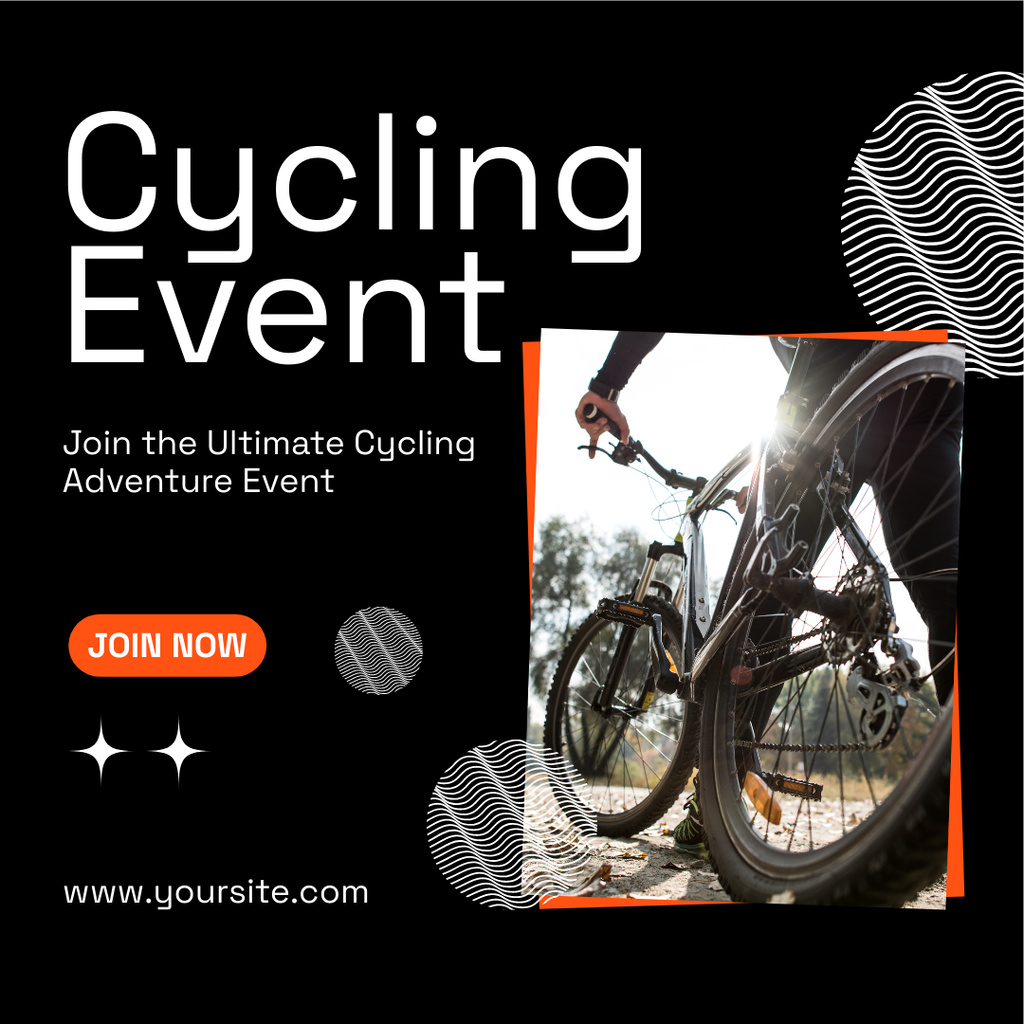 Cycling Event Announcement on Black Instagram AD Modelo de Design