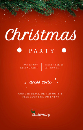 Platilla de diseño Christmas Holiday Party Announcement With Free Cocktails Offer Invitation 4.6x7.2in