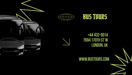 Bus Travel Tour Announcement Business Card US Design Template