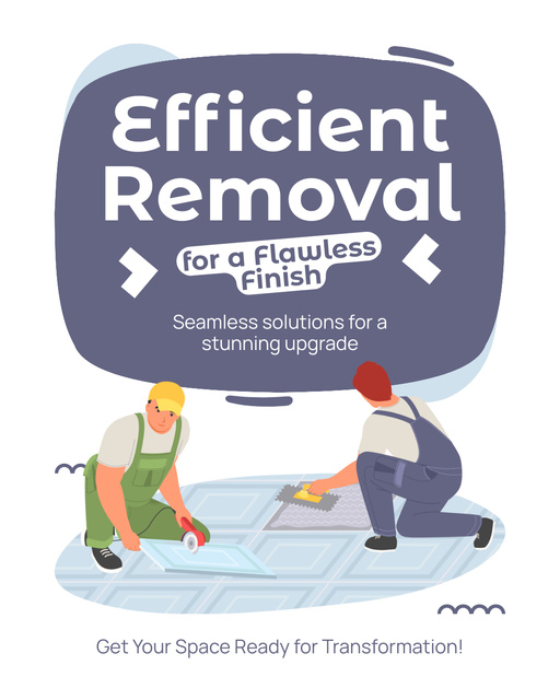Platilla de diseño Efficient Floor Removal Service With Slogan Instagram Post Vertical